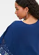 Blus med spetsdetaljer i återvunnen polyester, bonprix