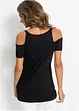 Cold shoulder-topp med spets, bonprix