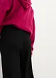 Vid byxa i jersey med strukturyta hög midja, bonprix