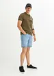 Långa jeansshorts i dra-på-modell, regular fit, John Baner JEANSWEAR