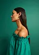Off shoulder-klänning i ren bomull, bonprix