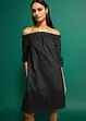 Off shoulder-klänning i ren bomull, bonprix