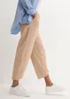 Ankellång linnebyxa med bekväm High Waist, Loose Fit, bonprix