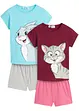 Pyjamas med shorts och mjuk bomull för barn (4 delar), bonprix
