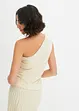 One shoulder-linne med rynk, bonprix