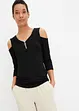 Cold shoulder-topp i följsam viskos, bonprix