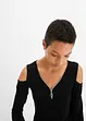 Cold shoulder-topp i följsam viskos, bonprix