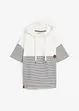 Sweatshirt med huva och kort ärm, bonprix
