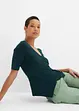 T-shirt med omlottlook i viskosmix, bonprix