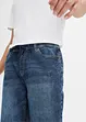 Dra på-bermudas i tunn denim, Slim Fit, bonprix