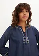 Jeansklänning med broderi, bonprix