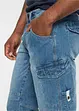 Långa jeansbermudas i cargomodell av tunt material, Relaxed Fit, bonprix