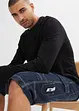 Långa jeansbermudas i cargomodell av tunt material, Relaxed Fit, bonprix