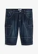 Långa jeansbermudas i cargomodell av tunt material, Relaxed Fit, bonprix