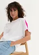 T-shirt av ekologisk bomull med neonfärgade ränder, bonprix