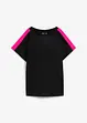 T-shirt av ekologisk bomull med neonfärgade ränder, bonprix
