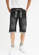 Stretchiga jeansbermudas med broderi, Regular Fit, bonprix