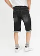 Stretchiga jeansbermudas med broderi, Regular Fit, bonprix