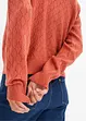 Kort cardigan med ajourstickning, bonprix