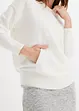 Stickad hoodie med känguruficka i viskosmix, bonprix