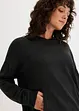 Stickad hoodie med känguruficka i viskosmix, bonprix