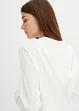 Stickad hoodie med känguruficka i viskosmix, bonprix