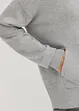 Stickad hoodie med känguruficka i viskosmix, bonprix
