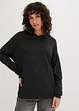 Stickad hoodie med känguruficka i viskosmix, bonprix