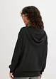 Stickad hoodie med känguruficka i viskosmix, bonprix