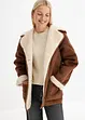 Shearling-jacka med huva, bonprix