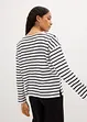 Långärmad T-shirt med vid båtringning (2-pack), ekologisk bomull, bonprix