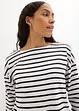 Långärmad T-shirt med vid båtringning (2-pack), ekologisk bomull, bonprix