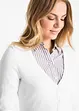 Finstickad cardigan i basmodell med knappslå, bonprix