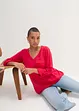 V-ringad blus i följsam viskos, långärmad, bonprix