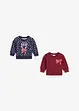 Sweatshirt med julmotiv för bebisar (2-pack), bonprix