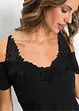 Cold shoulder-topp med spets, bonprix