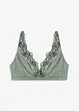 Triangel-bralette utan bygel med glansig look, bonprix