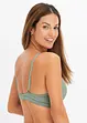 Triangel-bralette utan bygel med glansig look, bonprix