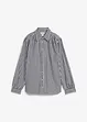 Rutig oversized blus med puffärmar, bonprix