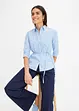 Randig blus med knytband, bonprix