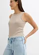 Wide Leg Jeans Mid Waist, med fransad midja, bonprix