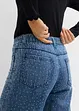 Wide Leg Jeans Mid Waist, med strass, bonprix