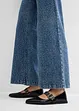 Wide Leg Jeans Mid Waist, med strass, bonprix