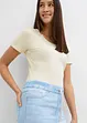 Wide-Leg-jeans, medelhög midja, bekväm linning, bonprix