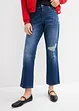 Straight Jeans Mid Waist, med bekväm midja, cropped, bonprix
