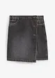 Jeanskjol med omlottlook, bonprix
