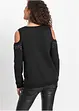 Sweatshirt med utsnitt och nitdetaljer, RAINBOW