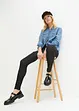 Leggings med jeanslook och dragkedja, bonprix