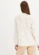 Lätt transparent blus med blomapplikation, bonprix