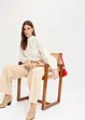 Lätt transparent blus med blomapplikation, bonprix